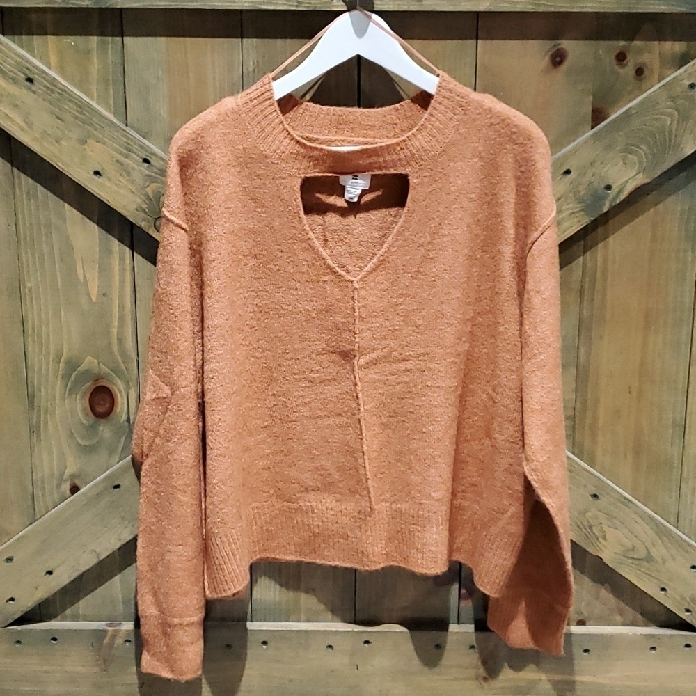NEW BILLABONG SWEATER W CUT OUT SIZE LARGE NWT Thanksgiving Fall Festive Pumpkin
